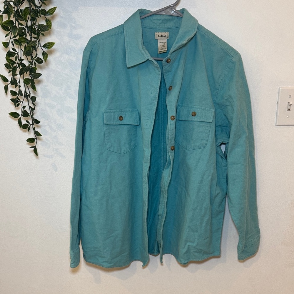 L.L. Bean cotton Women's Aqua Shirt